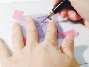 ガリ版版画の１種類「描圧還元法」